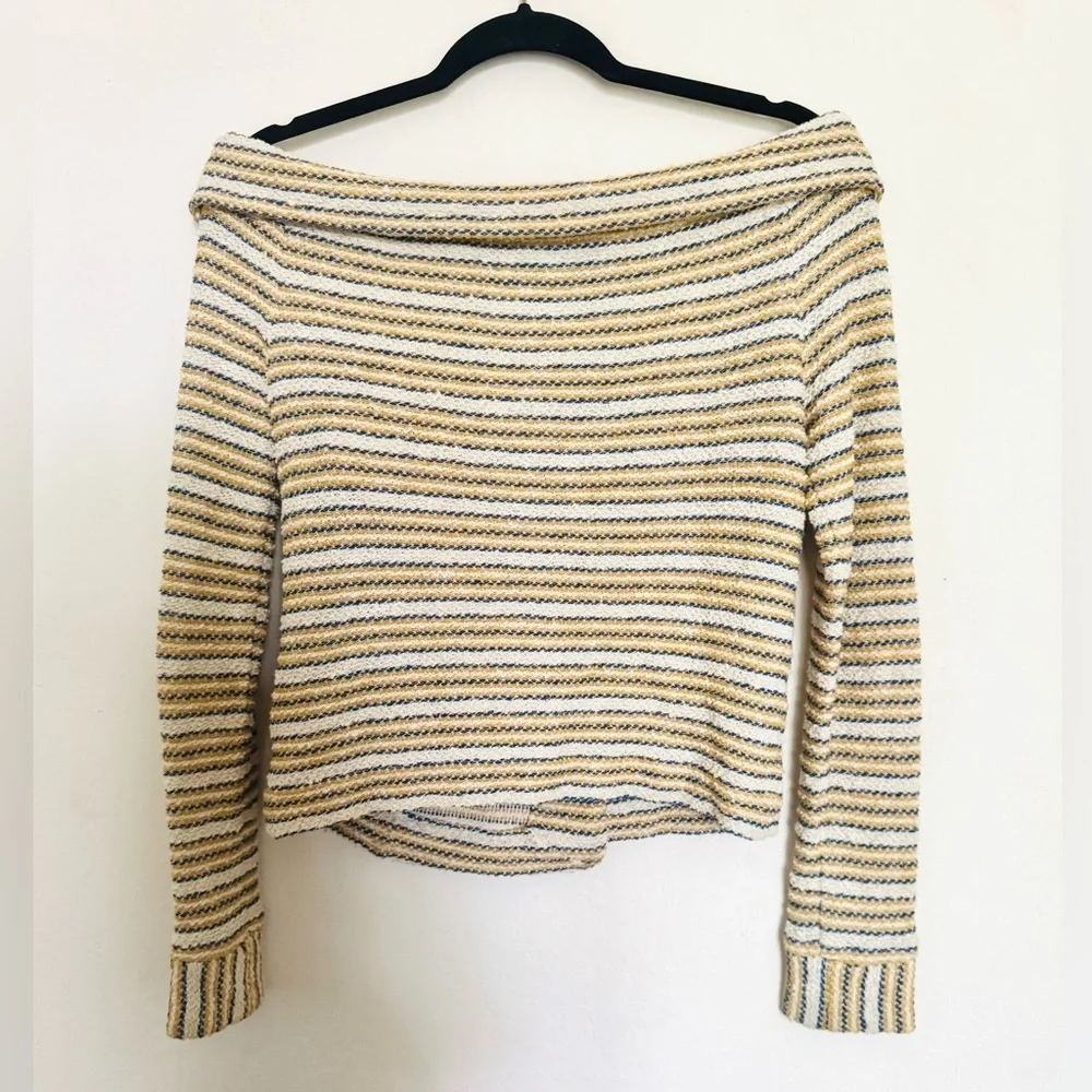 IRO Vana Off the Shoulder Striped Knit Jacket